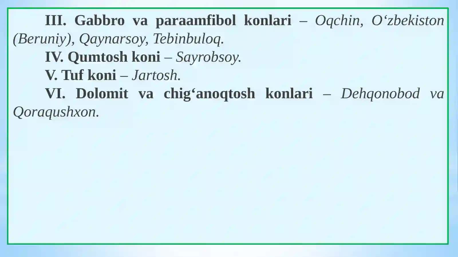Marmar va granit tosh konlari 3