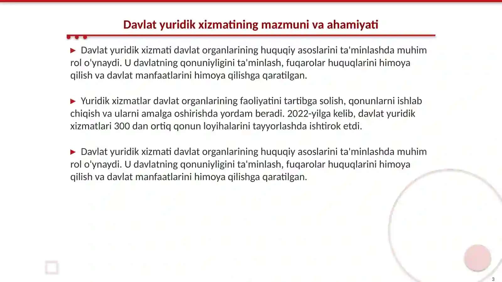 Davlat sektorida yuridik xizmatning huquqiy tuzilishi funksiyalari va vazifalari 3