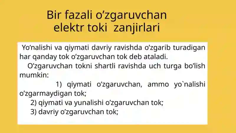 BIR FAZALI O’ZGARUVCHAN TOK ELEKTR ZANJIRLARI 3