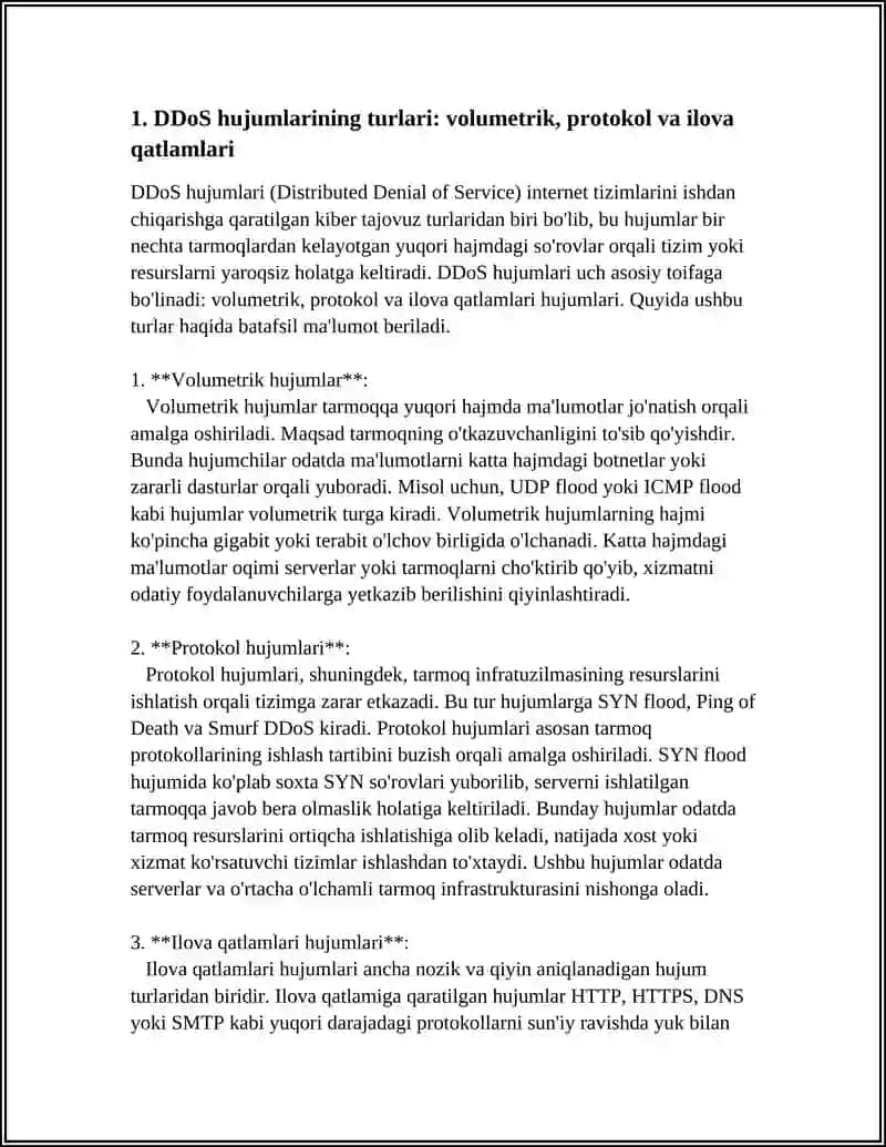 DDOS HUJUMLARI VA ULARDAN HIMOYALANISH USULLARI 3