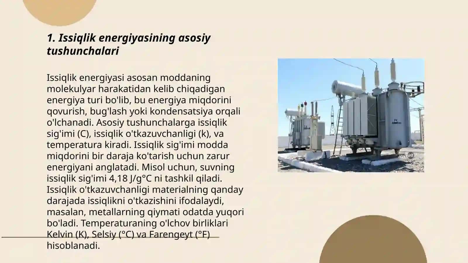 Issiqlik energiyasini uzatish 3
