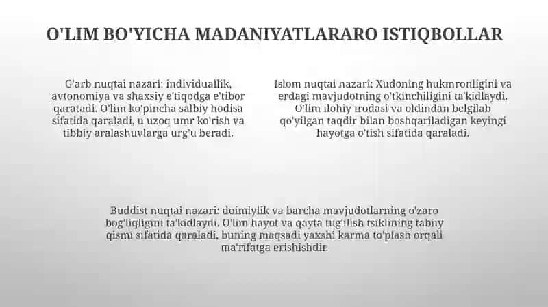 OʻLim Haqida Tushunchalar 3
