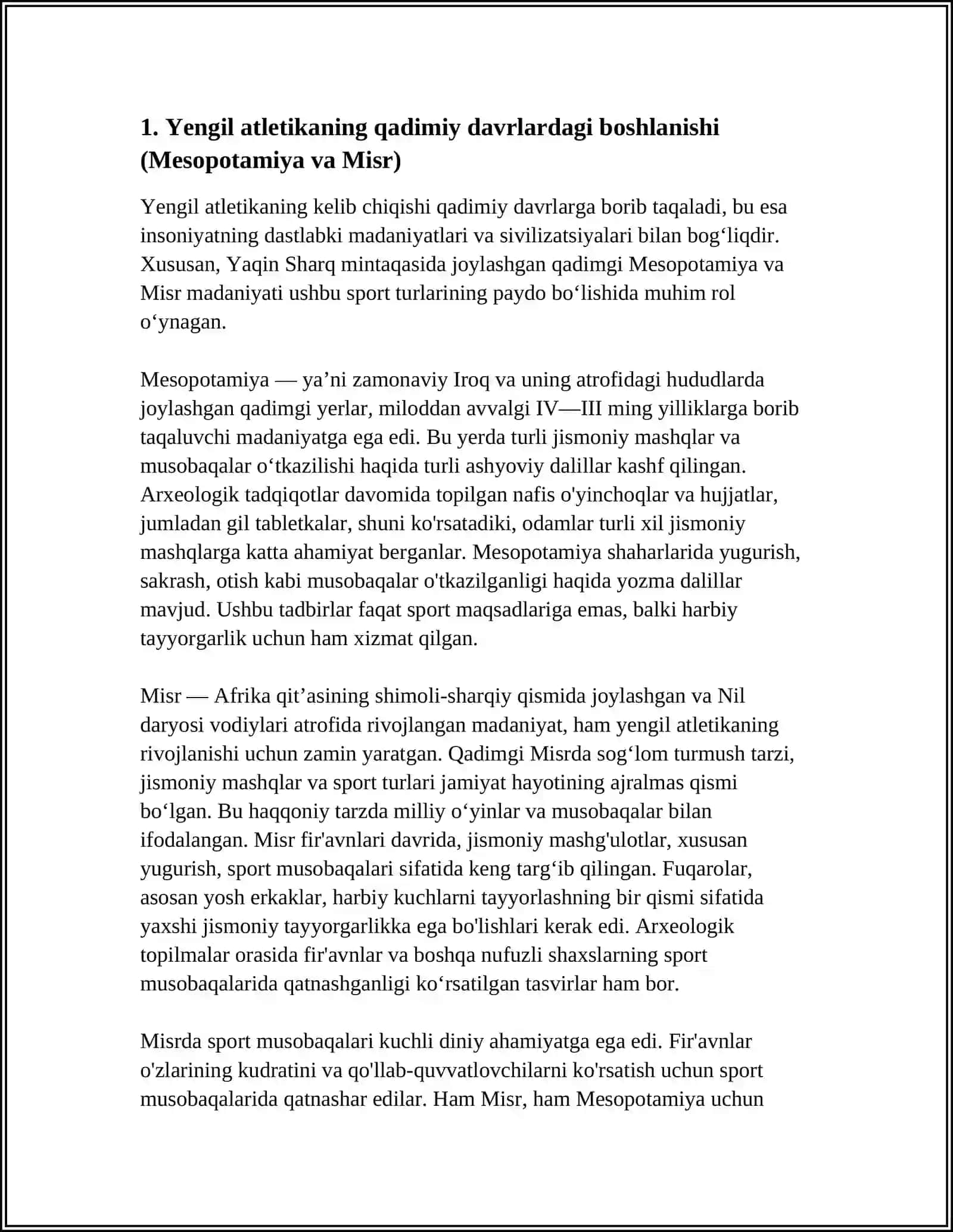 YENGIL ATLETIKANING KELIB CHIQISH TARIXI HAQIDA 3