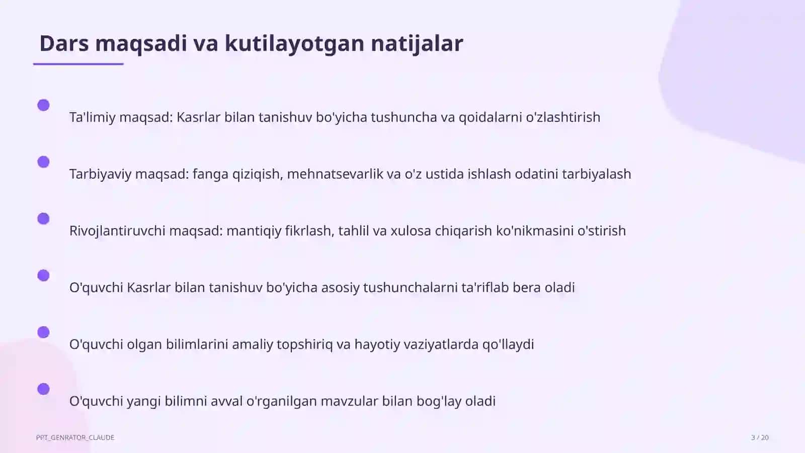 Kasrlar bilan tanishuv (4-sinf) 3