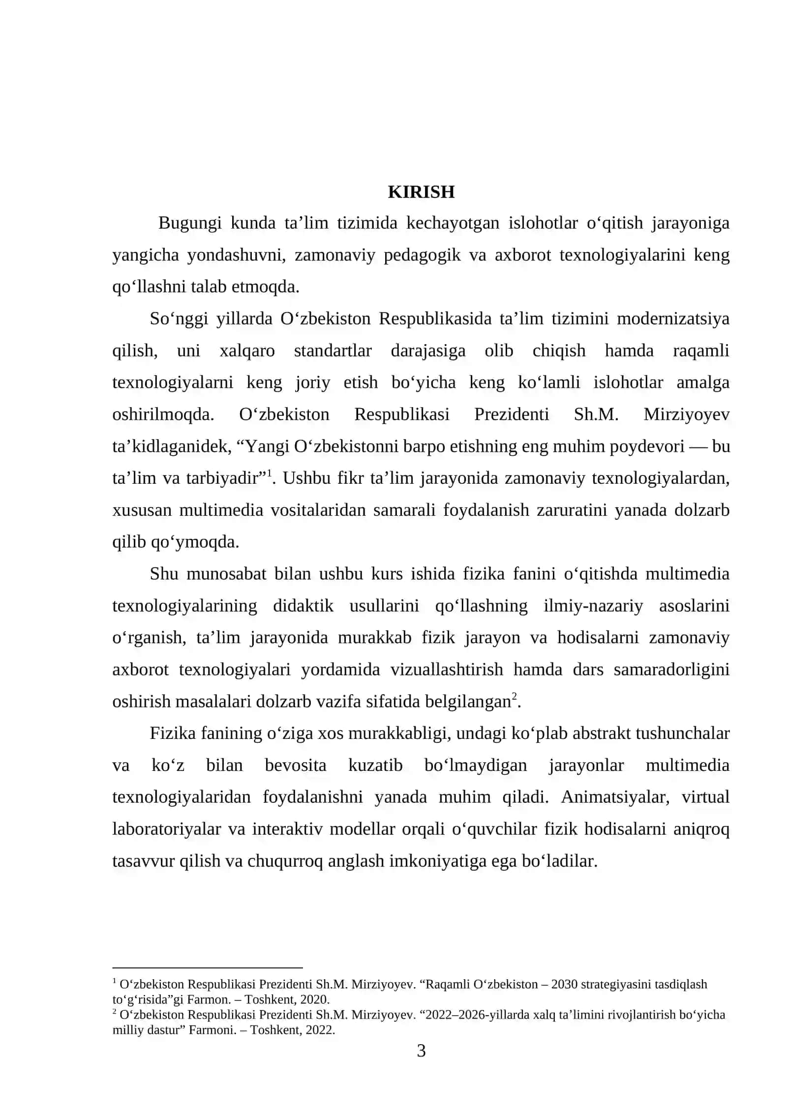 "Fizika va astronomiya o’qitish metodikasi" 3