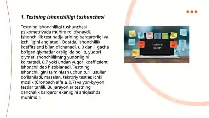 Ishonchli validli testlarni yaratish tamoyil va metodlari 3