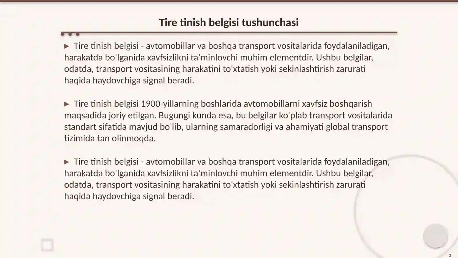 Tire tinish belgisi 3