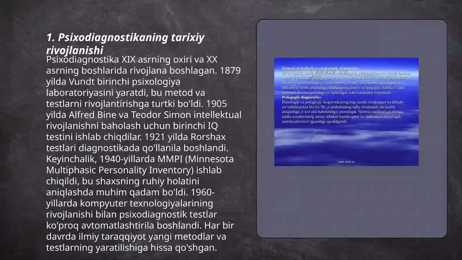 Psixodiagnostika tarixi 3