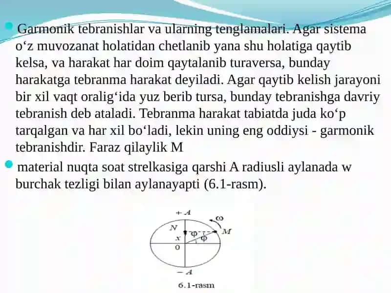 Mexanik tebranishlar va to'lqinlar 3
