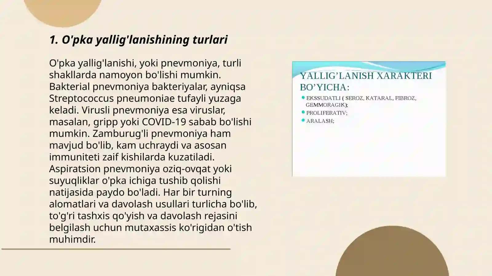 O'pka yallig'lanishini qiyosiy tashhislash 3