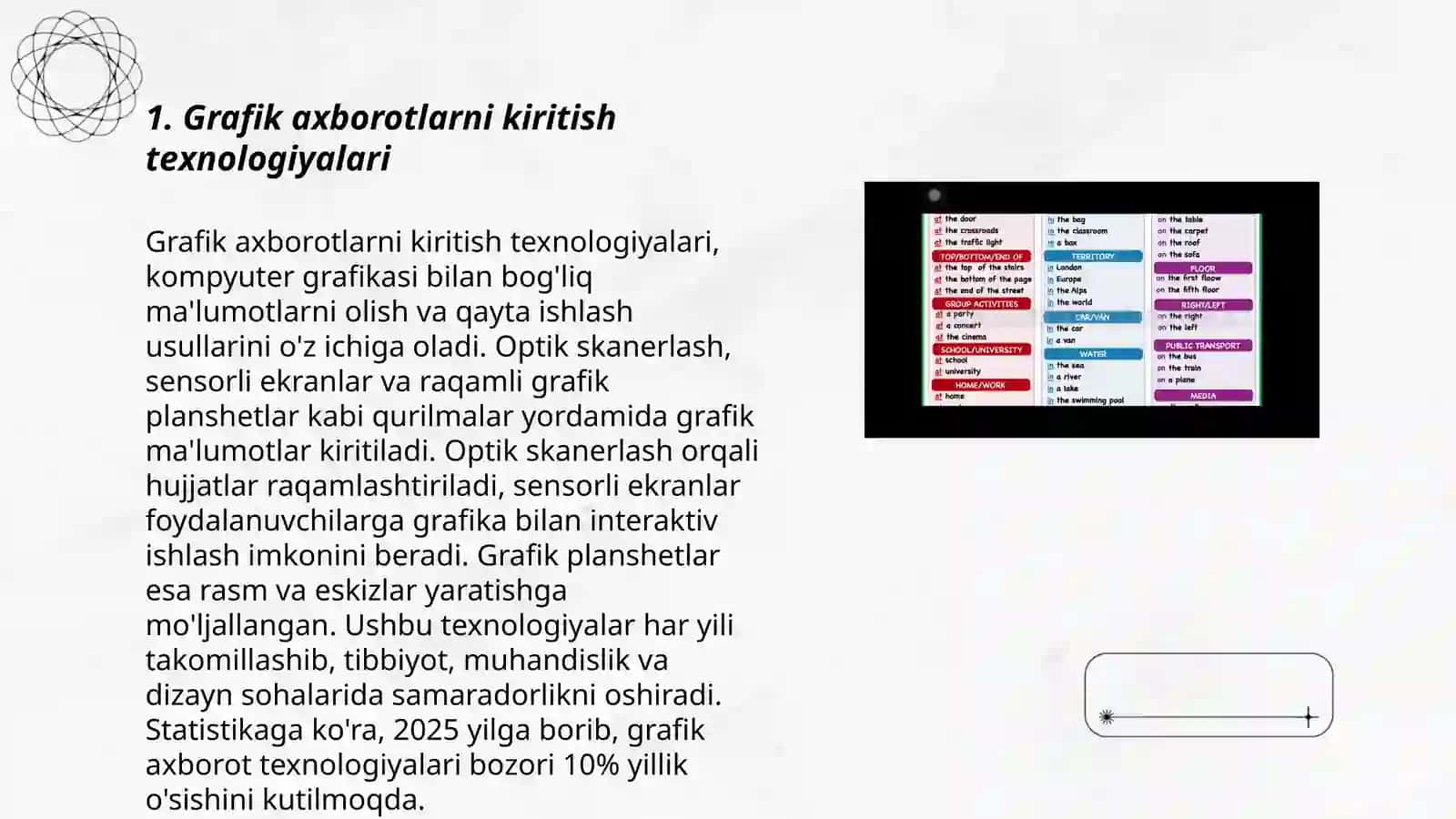 Grafik axborotlarni kiritishning maxsus vositalarari 3