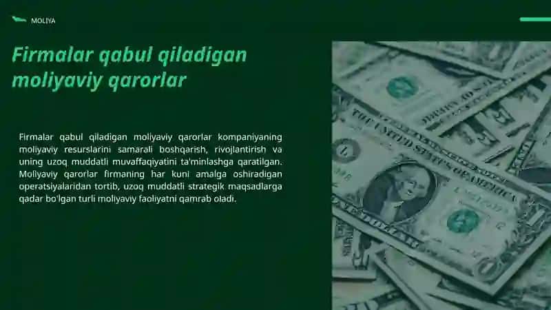 firmalar qabul qiladigan moliyaviy qarorlar 3