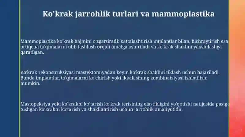 Ko'krak sohasidagi operatsiyalar 3