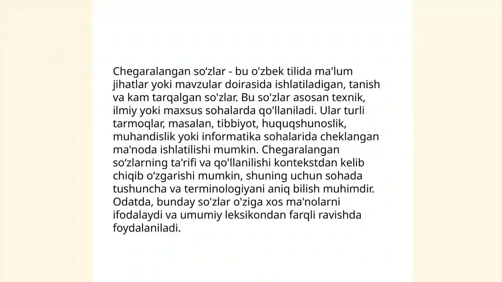 Ishlatilish doirasi chegaralangan va chegaralanmagan soʻzlar 3
