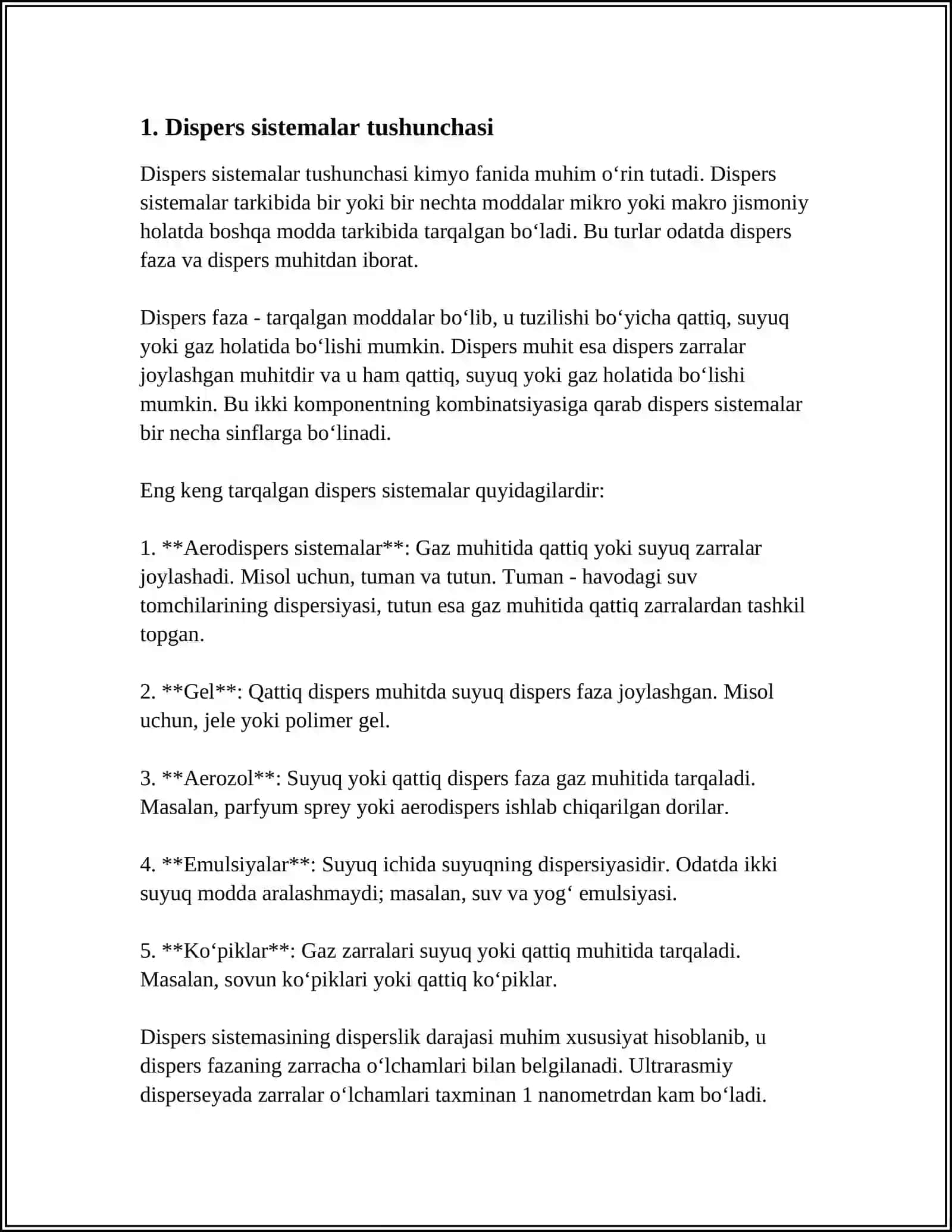 DISPERS SISTEMALAR MUSTAQIL ISH 3