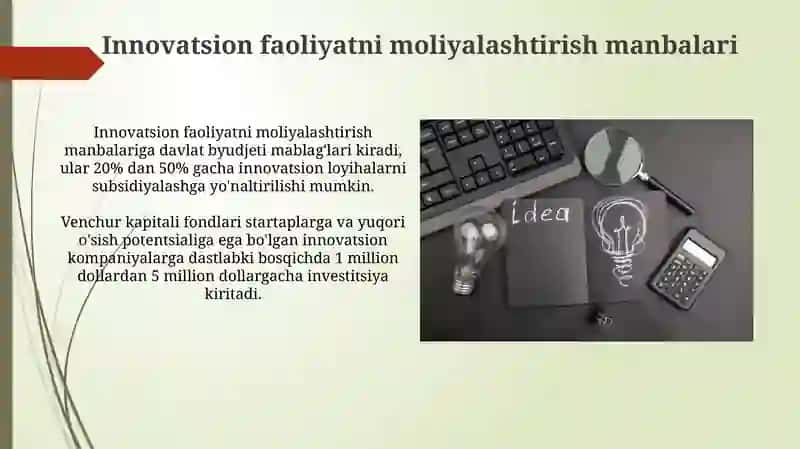 Innovatsion faoliyatni moliyalashtirish 3