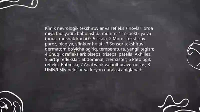 Klinik nevrologik tekshiruvlar va refleks sinovlari 3