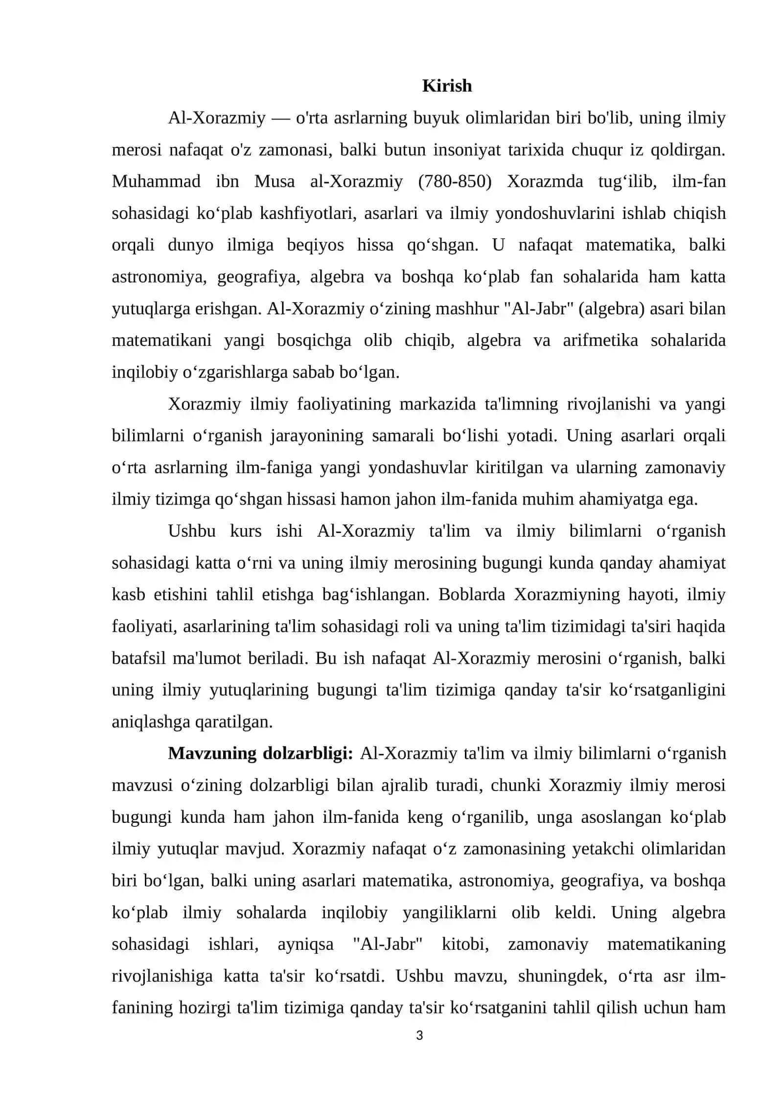 Al-Xorazmiy ta'lim va ilmiy bilimlarni o'rganish haqida 3
