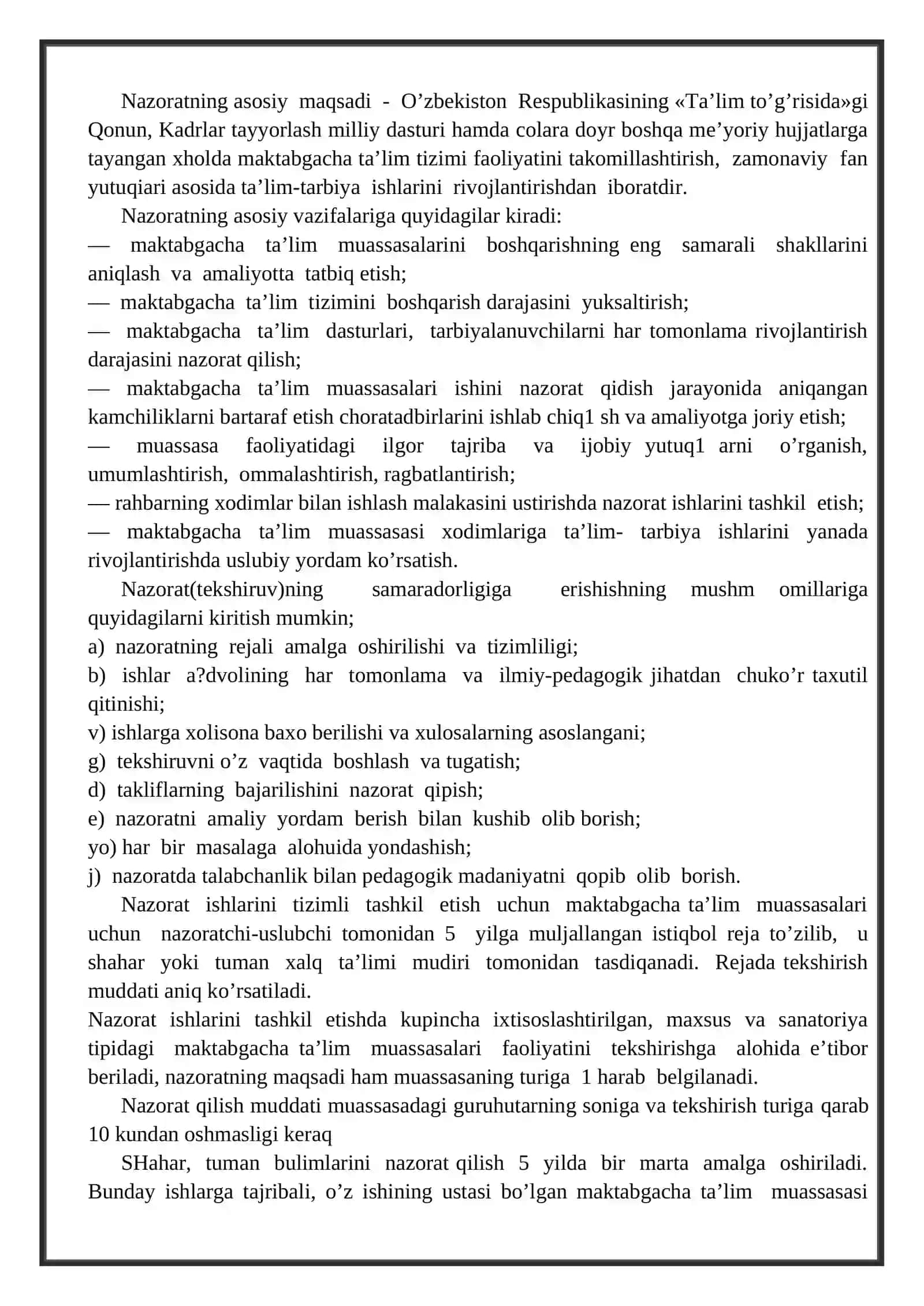 Nazorat qilishning usul va uslublari 3