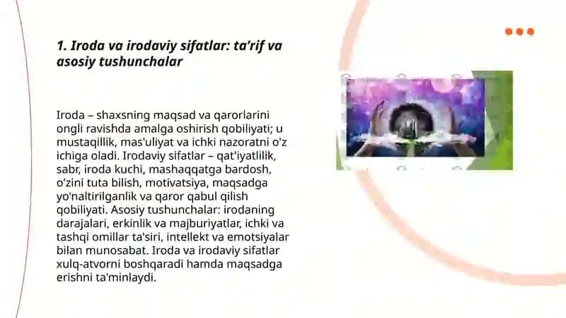 Iroda va Irodaviy sifatlar 3