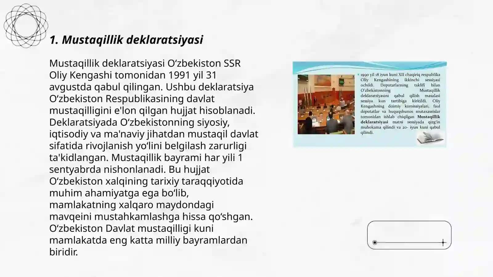 Mustaqillik Oʻzbekiston Respublikasining tashkil topishi va uning tarixiy ahamiyati 3
