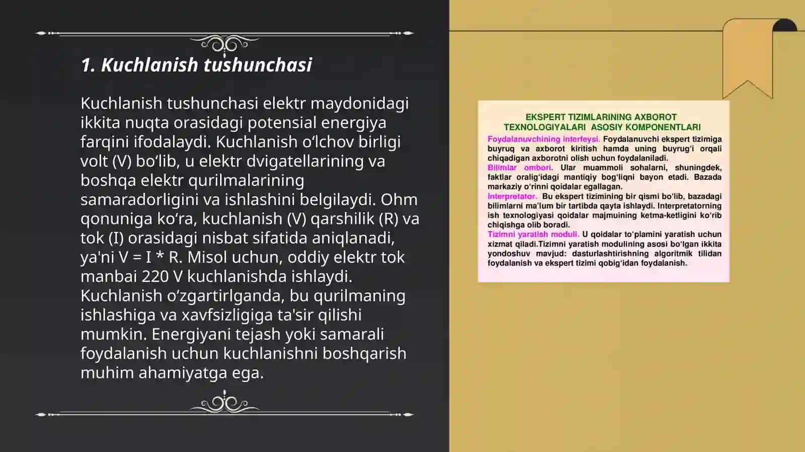 Kuchlanish va Ularning Turlari. Gul Qonuni 3
