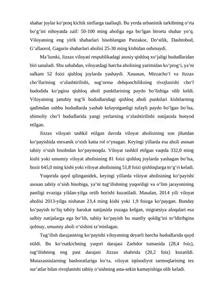 Jizzax viloyati aholisi va mehnat resurslari 3