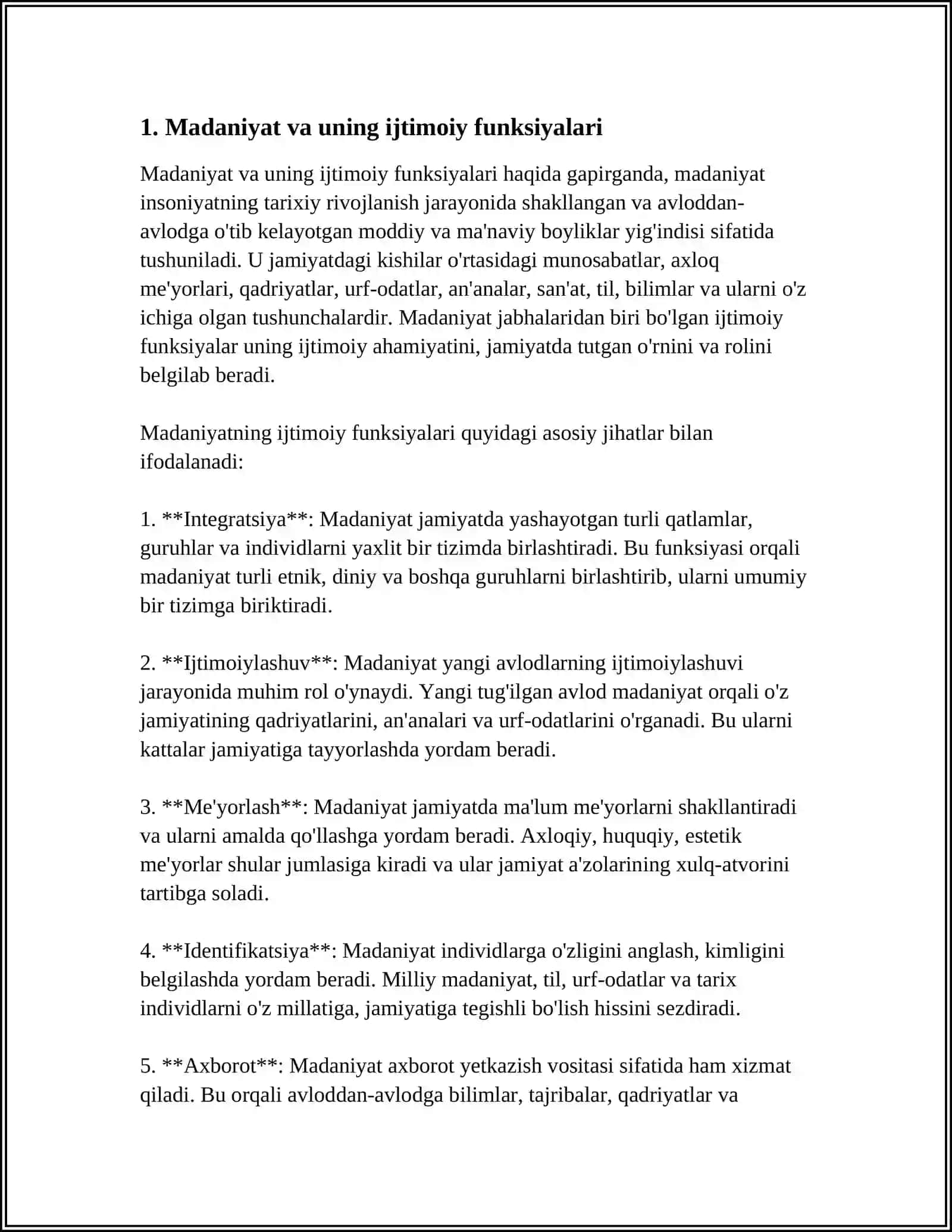 MADANIYATLARNING IJTIMOIY MAZMUNI 3