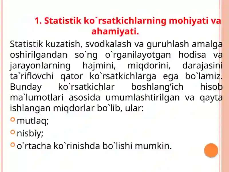 Tasviriy statistika ko’rsatkichlari 3