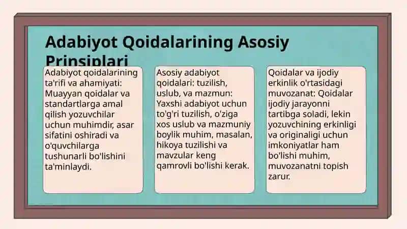 Adabiyot qoidalari 3