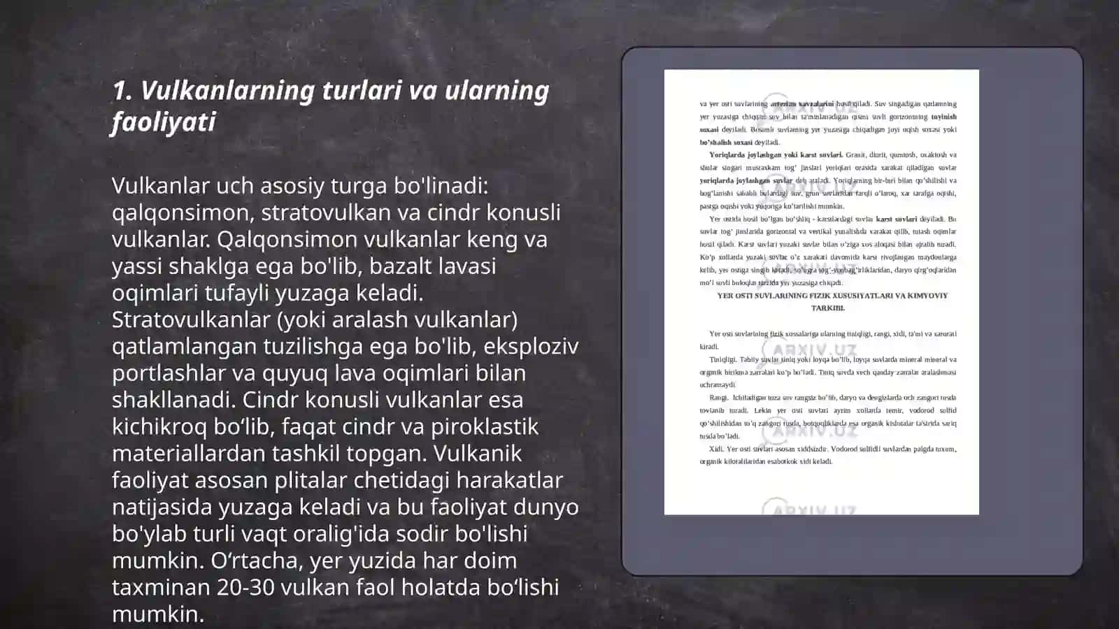 Vulkanlarning turlari va ularning faoliyati 3