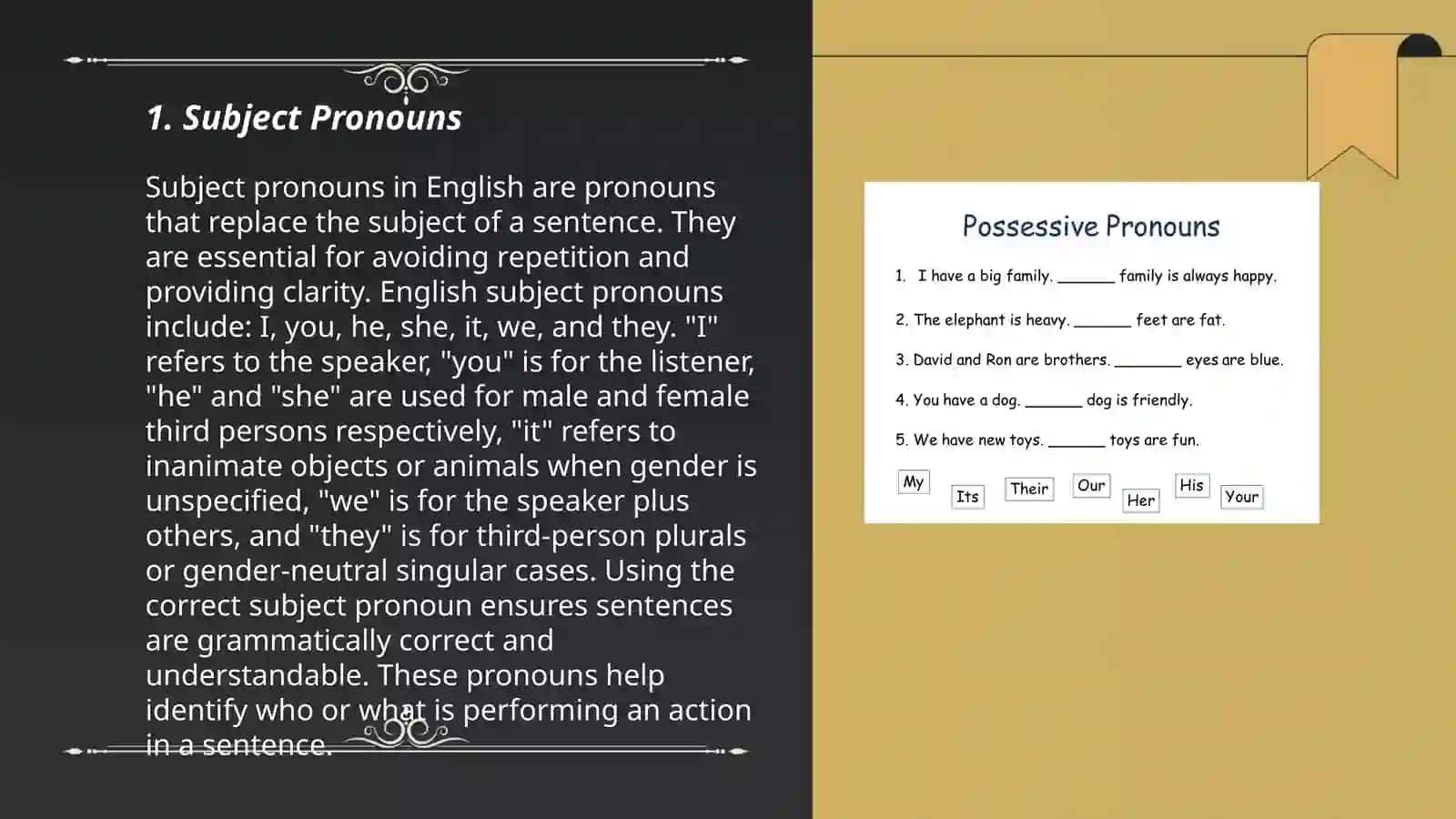 Translating personal and posessive pronouns 3