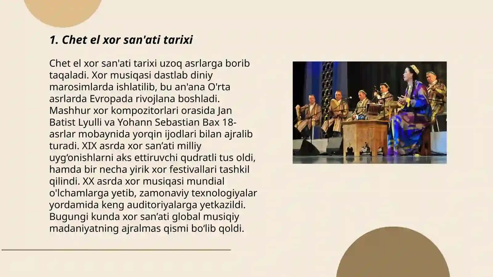 Chet el xor san’ati va O‘zbekiston xor san’ati 3