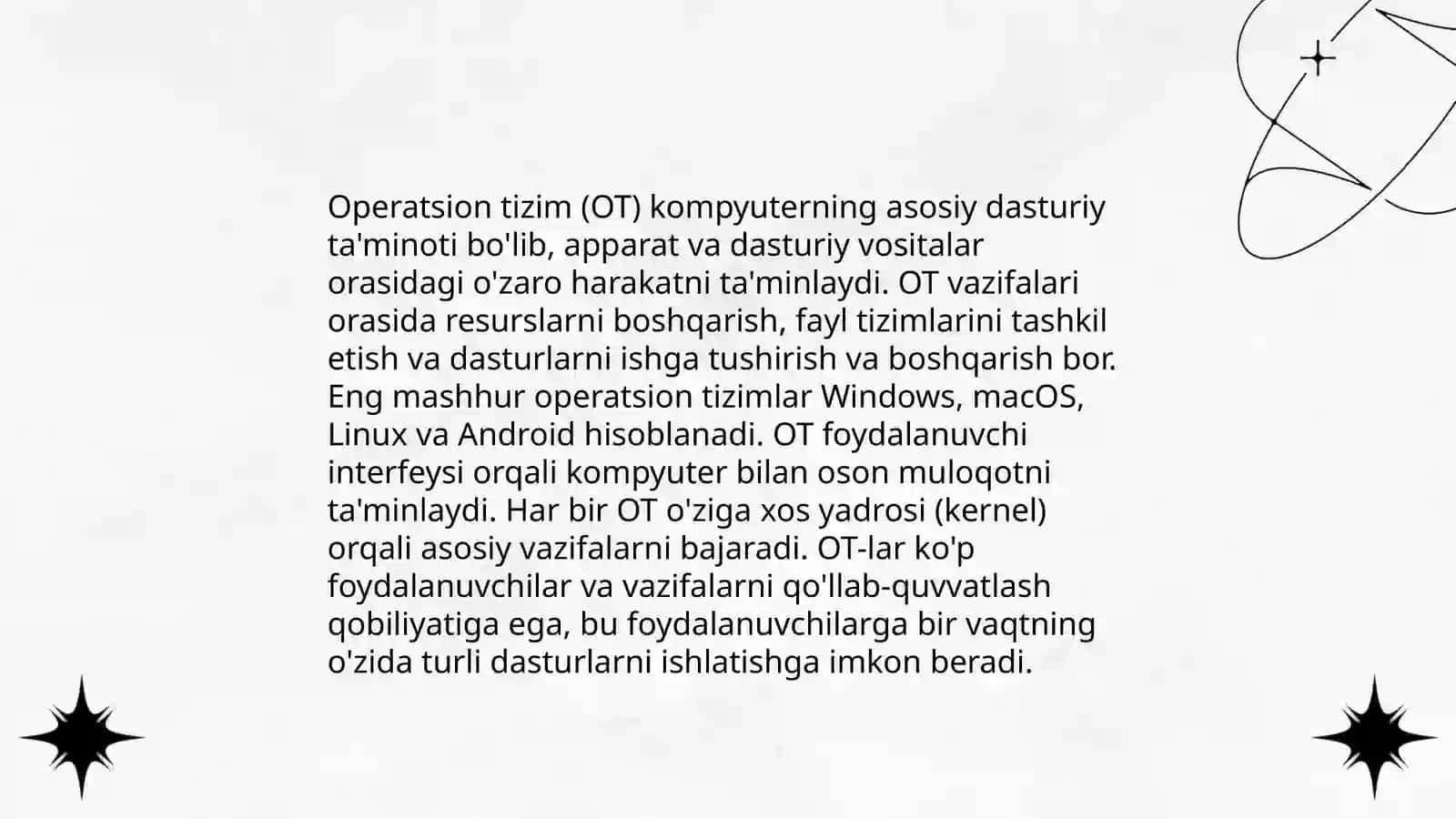 Operatsion tizimda ishlash asoslari 3