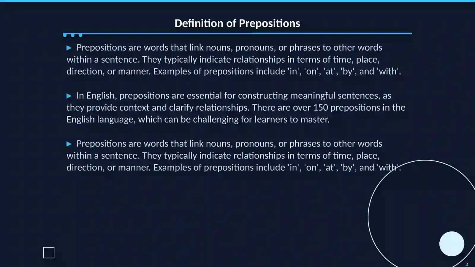 Prepositions 3