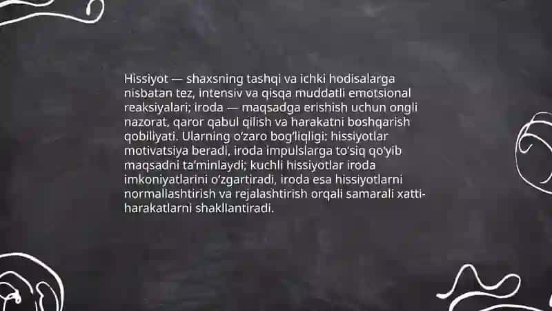 Hissiyot irodaviy xususiyatlar 3