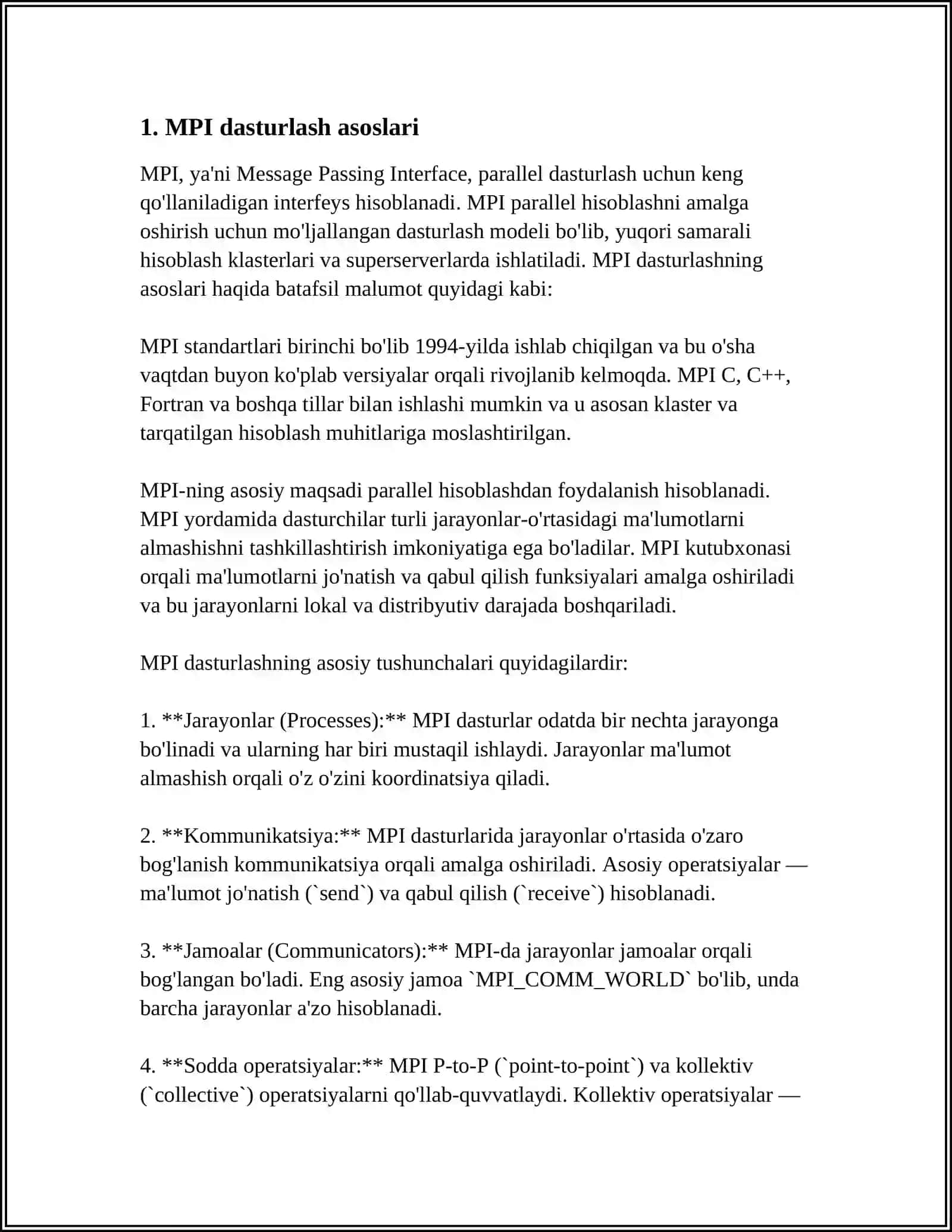 MPI (MESSAGE PASSING INTERFACE) 3