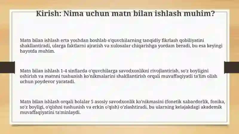 Boshlang'ich taʼlimda matn ustida ishlash 3