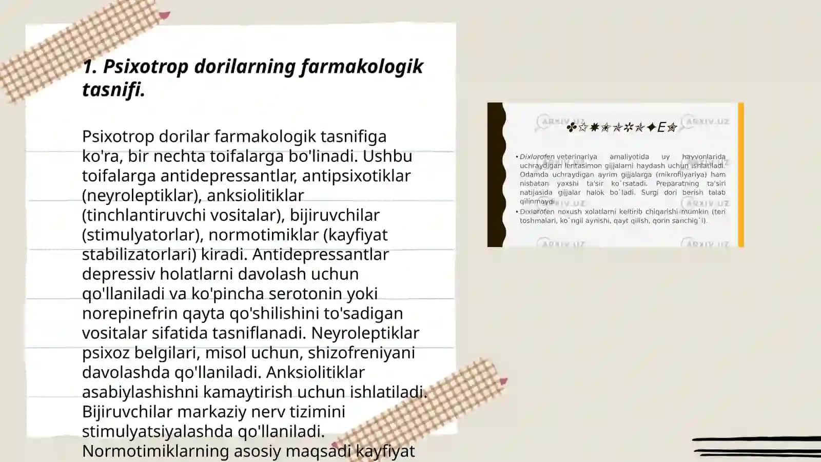 Psixotrop dori vositasining klinik farmakologiyasi 3