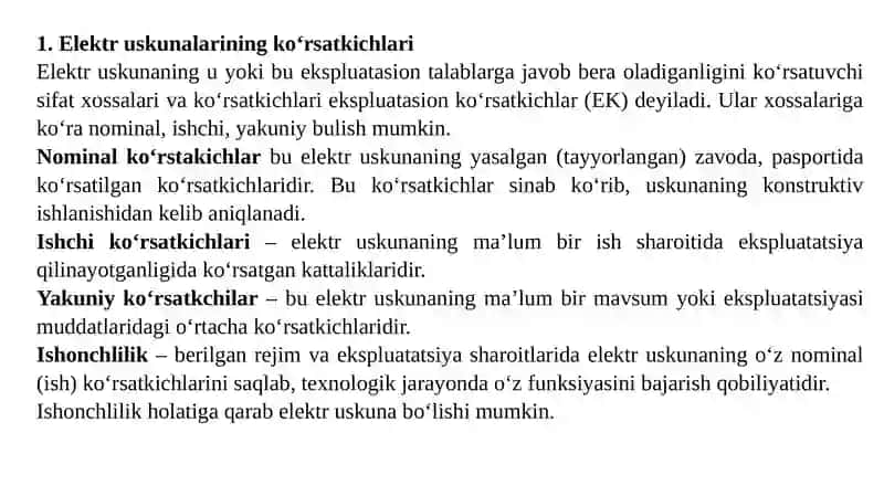 Elektromexanik jihozlaridan foydalanish va ta’mirlash 3