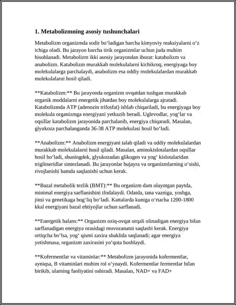 METABOLIZM JARAYONIDA ENERGIYA HOSIL BOʻLISHI VA SARFLANISHI 3