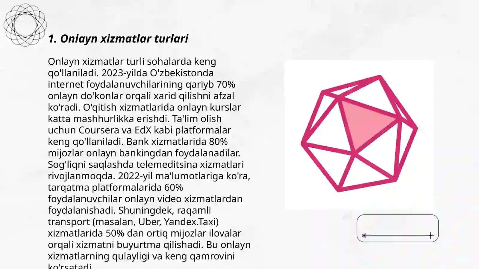 Onlayn xizmatlar turlari 3