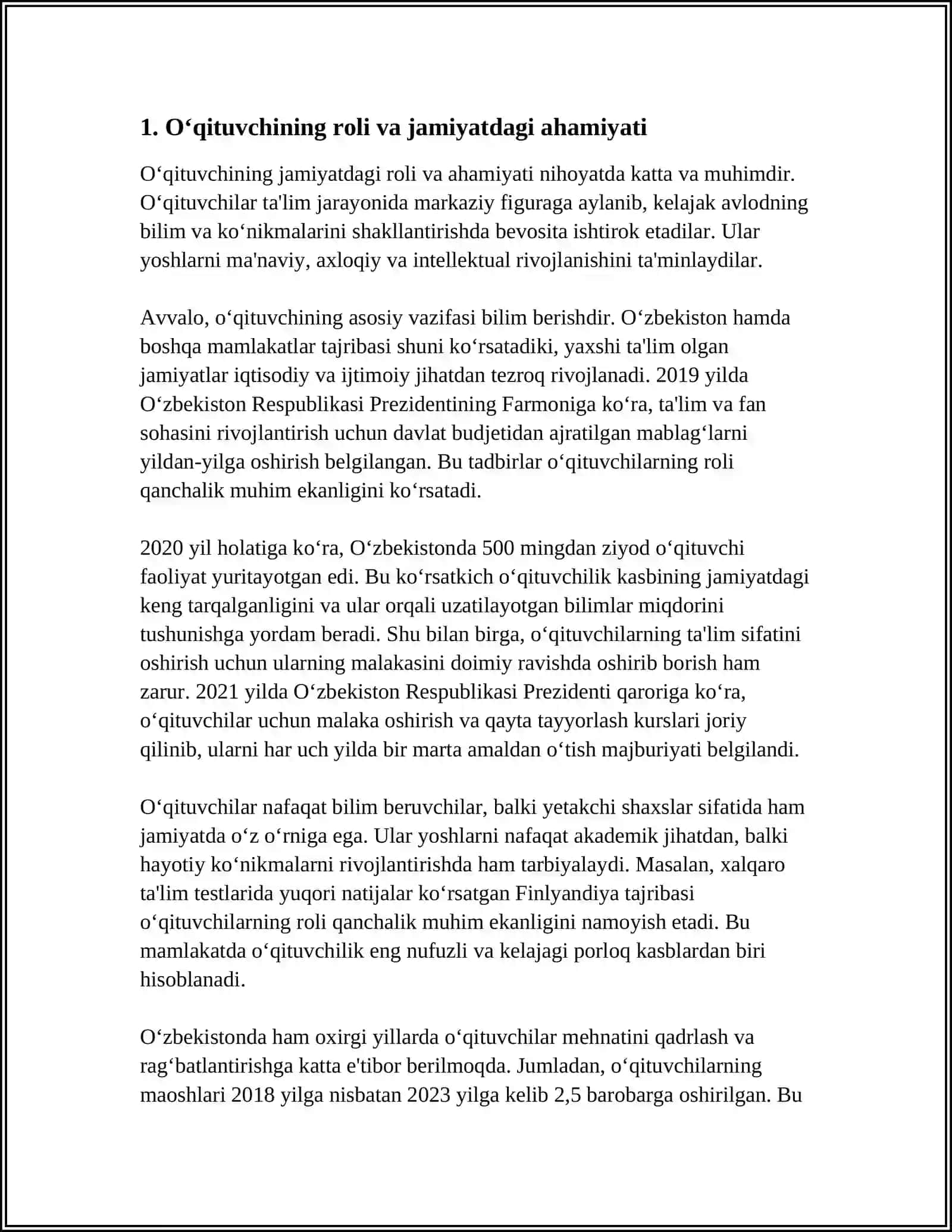 OʻQTUVCHILIK KASBINING INSONPARVARLIK YOʻNALISHI 3