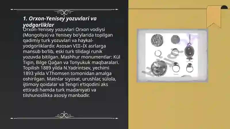 Orxon-Yenisey yozuvlari va yodgorliklar 3