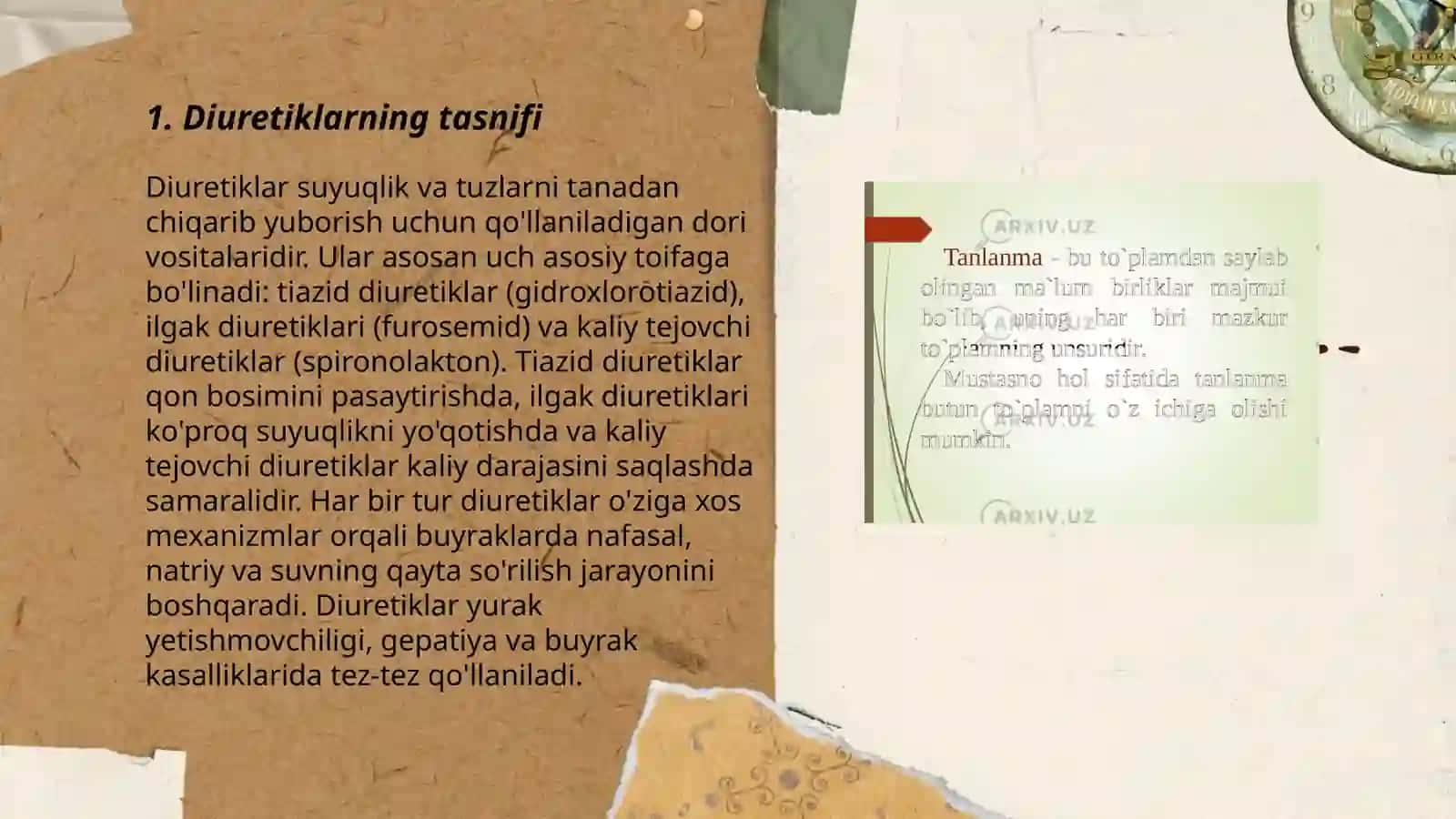 Diuretiklar.Stomatologiyada qo’llanilishi 3