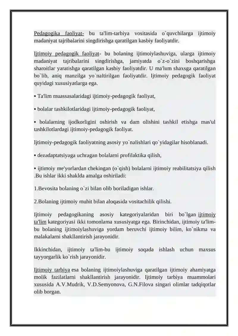 Ijtimoiy Pedagogika Faoliyati 3