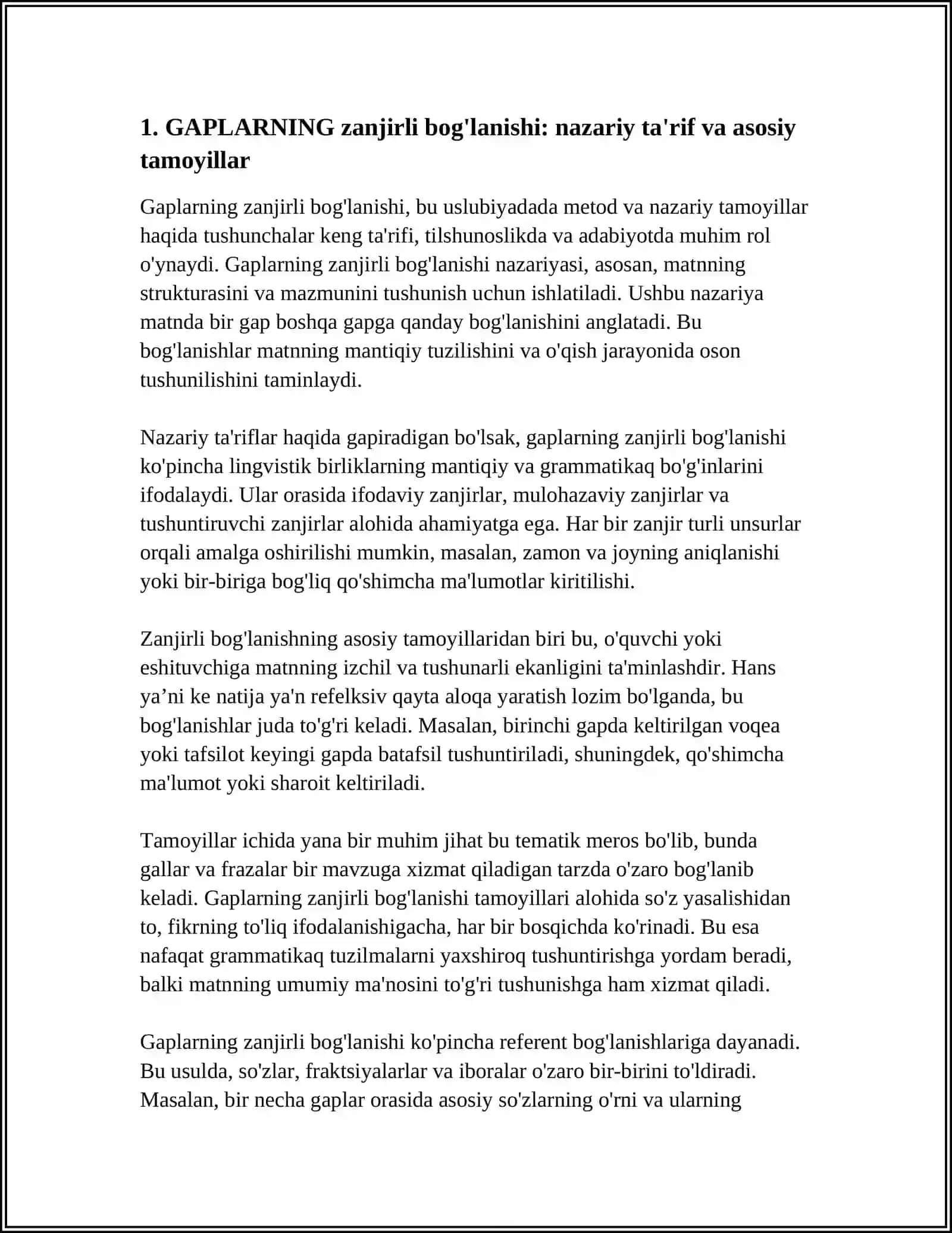 GAPLARNING ZANJIRLI BOG'LANISHIDAN USLUBIY FOYDALANISH 3