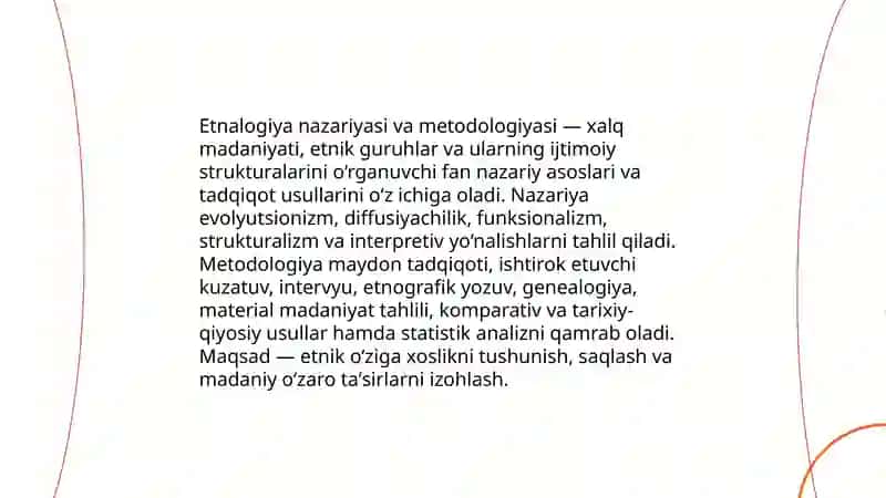 Etnalogiyanig asosiy yoʻnalishi va maktablari 3