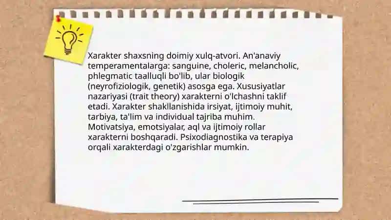 Harakter va qobiliyat 3