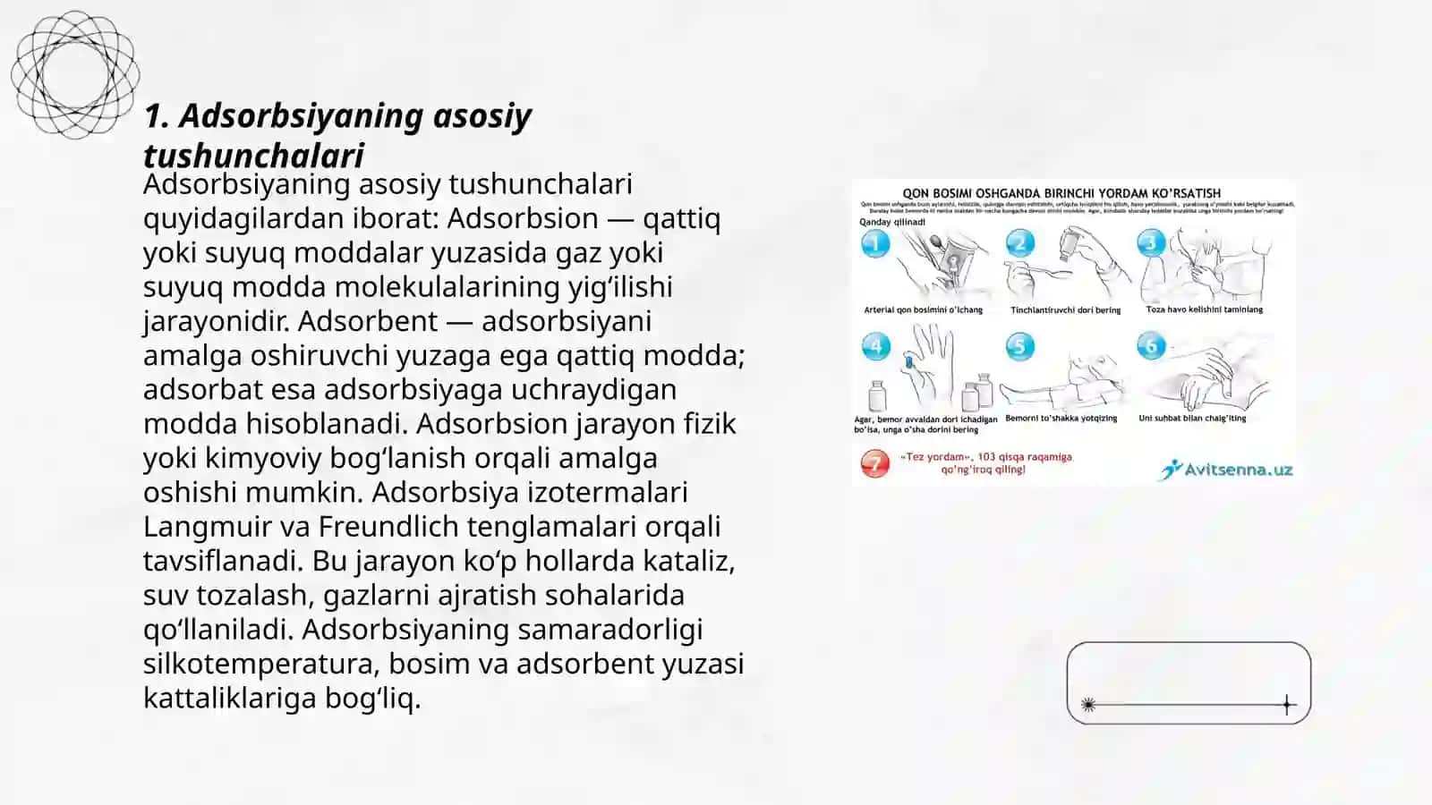 Adsorbstion usuli bilan havo komponentlarini ajratish 3